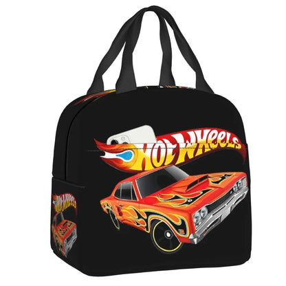 Custom Hot Wheels For Fans Thermal Insulated Lunch Bag Cartoon Sport Car Portable Lunch Container Travel Multifunction Food Box