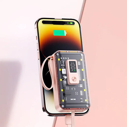 Transparent Mini Power Bank Kit Portable Fast Charging For21700 DIY Kit And Has Future Shape Is violet Battery not Included
