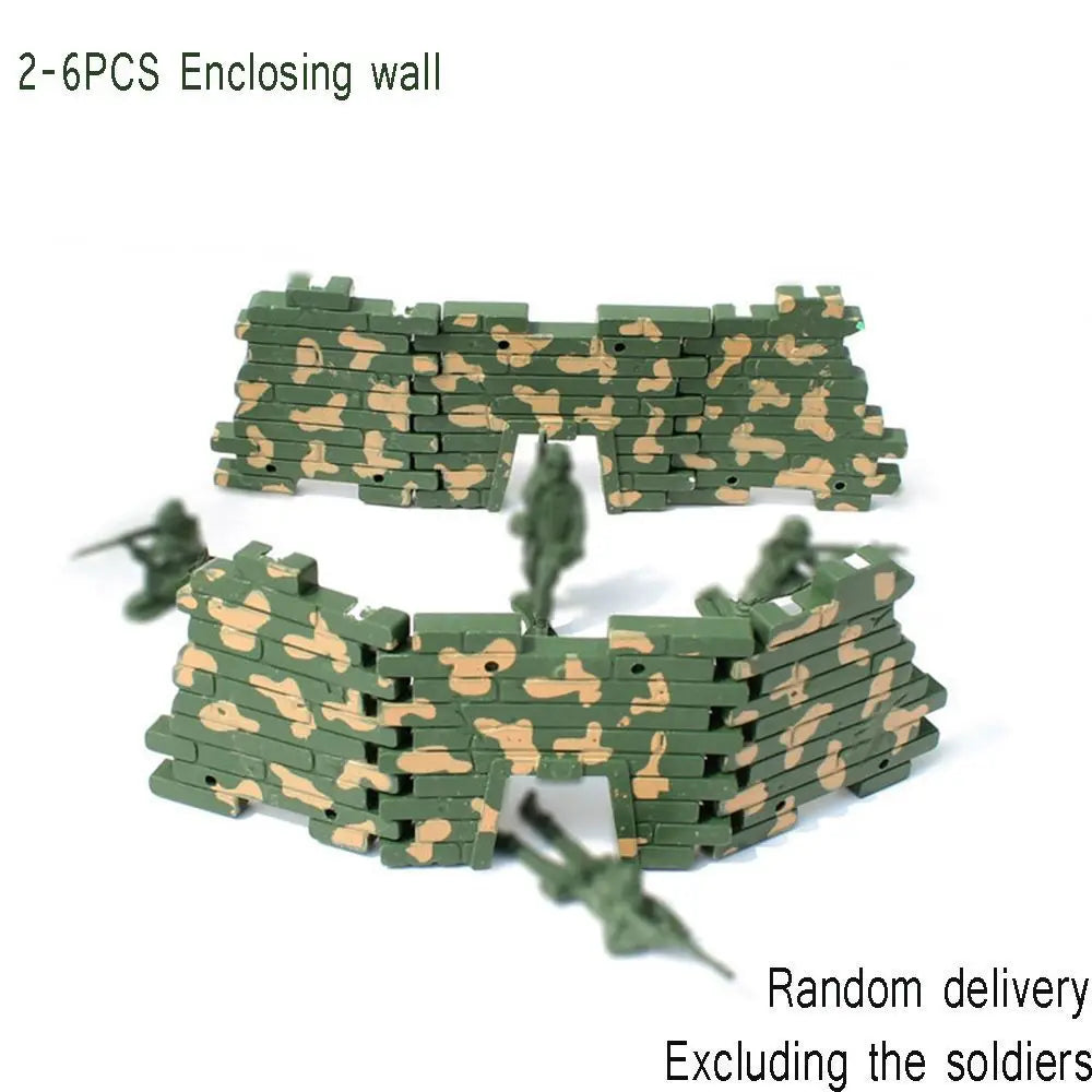 1Set Military Scene Accessories German Army Base Barbed Wire Building Block Fence Isolation Net Door Parts MOC Bricks Toys Kids