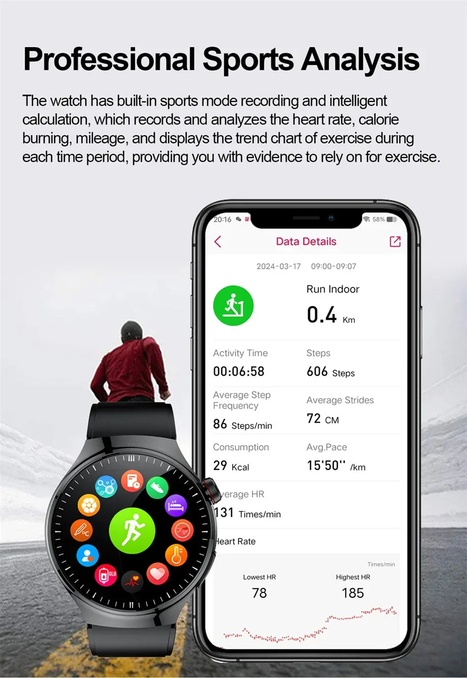 2026New For Man Smartwatches Outdoor Sport Smart Watch Men 1.43“ HD AMOLED Screen ECG physical examination BT5.0 Call smartwatc