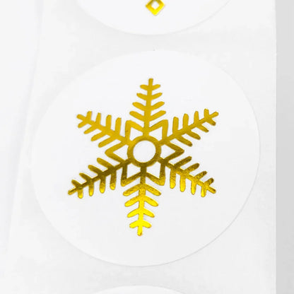 100-500Pcs Gold Snowflake Christmas Stickers Candy Bag Envelopes Sealing Label Christmas Gifts Box Decorations Sticker