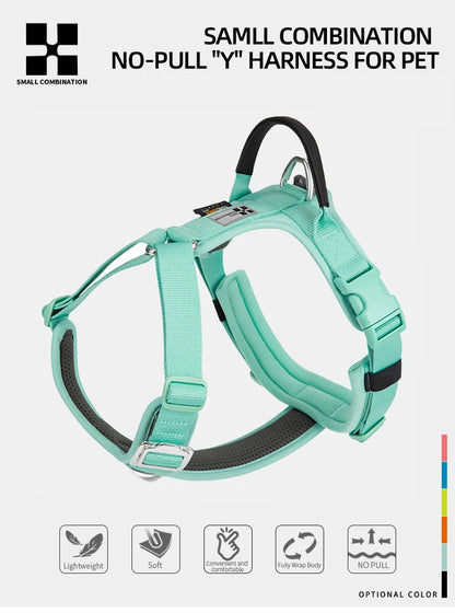 SMALL COMBINATION Pet Harness No Pull Nylon Reflective Dog Harness Adjustable Comfortable Control Walking Running Accessories