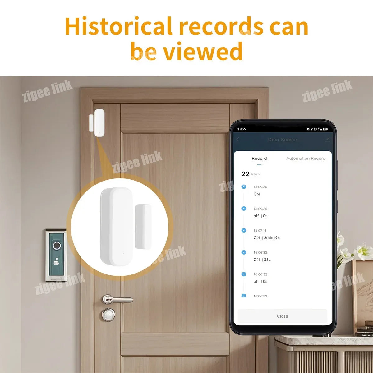 Tuya Zigbee 3.0 Smart Door Sensor Window Magnetic Sensor Wireless Door Alarm Detector Smart Home Security System