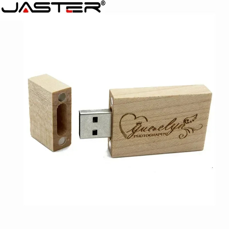 JASTER Wooden USB Flash Drive Red Wood Pendrive 64GB 16GB 32GB 4GB 8GB Creativo U Disk Memory Stick Wedding Gift Custom Logo