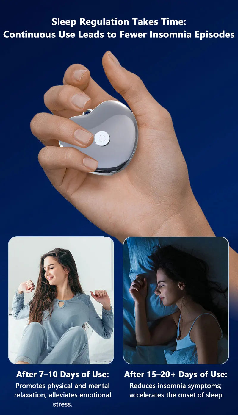 Lenovo Mini Smart Sleep Speaker Quickly Fall Asleep with This Handheld Microcurrent Low-Frequency Pulse Deep Sleep Aid Silver