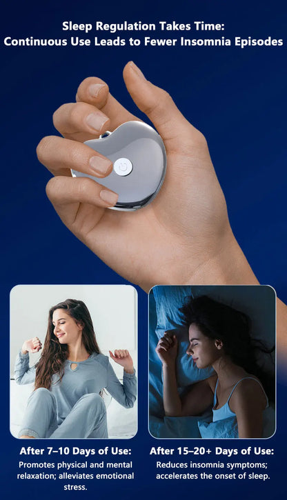 Lenovo Mini Smart Sleep Speaker Quickly Fall Asleep with This Handheld Microcurrent Low-Frequency Pulse Deep Sleep Aid Silver