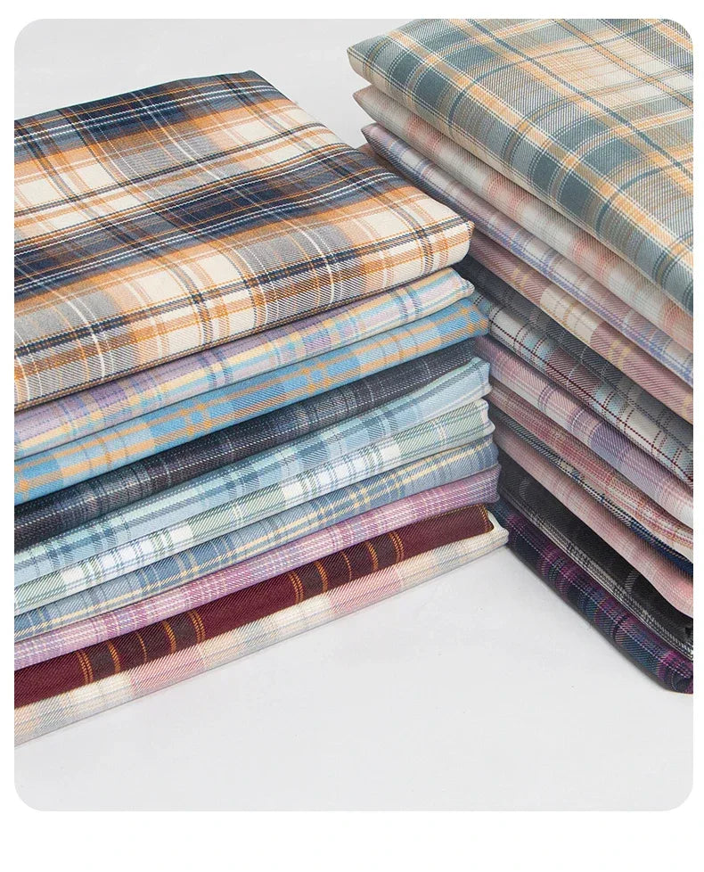 Plaid Fabric By The Meter for Japanese Jk Uniform Skirts Clothing Hair Band Clothes Pillowcases DIY Sewing Textile Anti Wrinkle