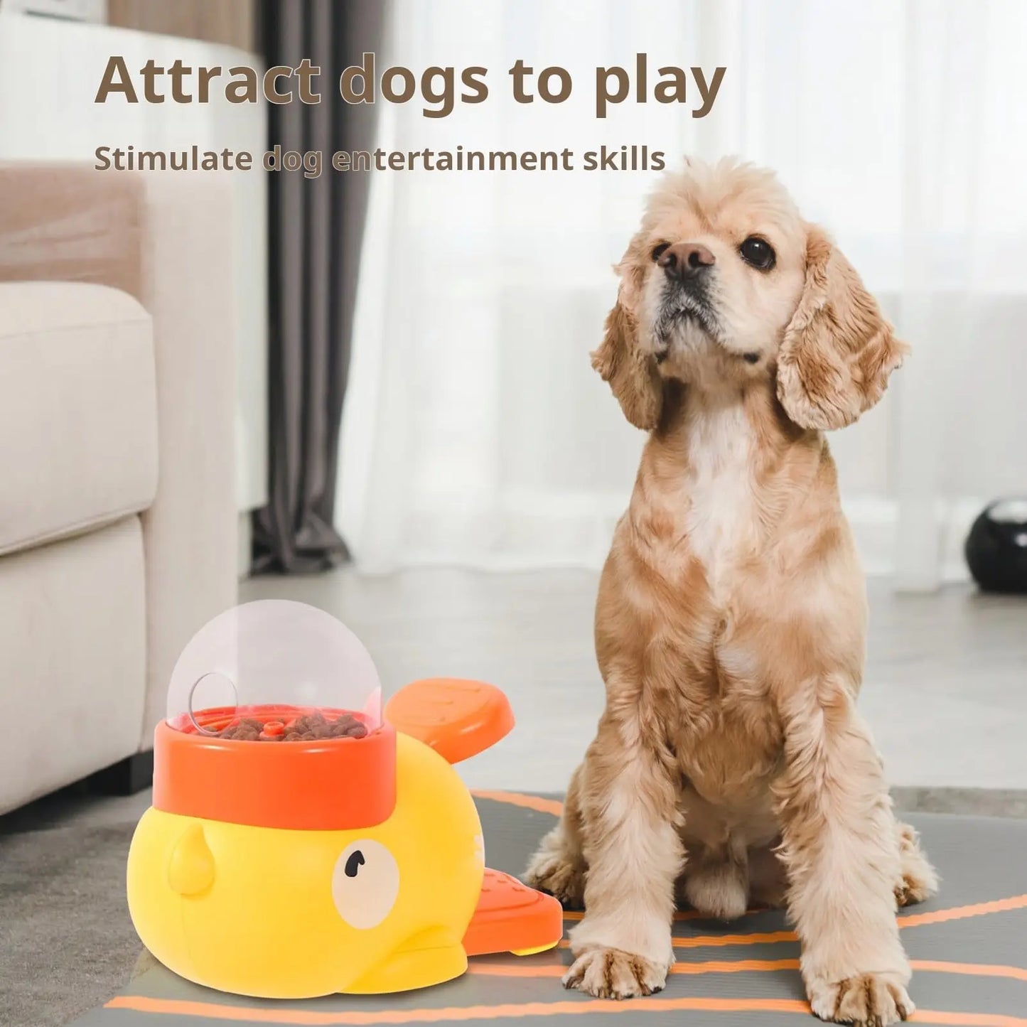 Pet slow food bowl, duck dog snack dispenser, slow anti-swallowing dog food feeder interactive feeder for small and medium pets