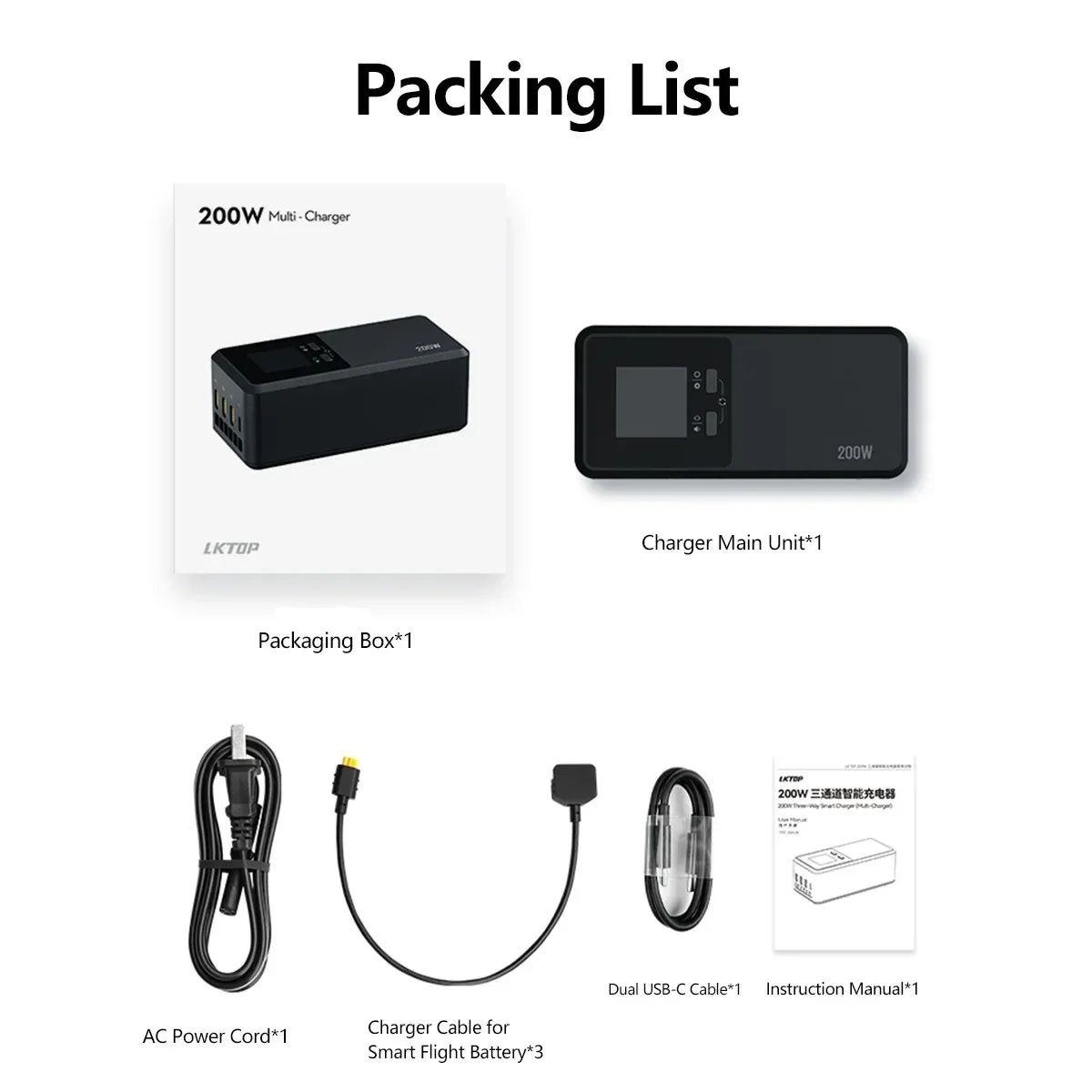 JHDDJI Matrice 4T/4E Battery Charger 200W Butler three-channel smart charger can charge 3 batteries at the same time