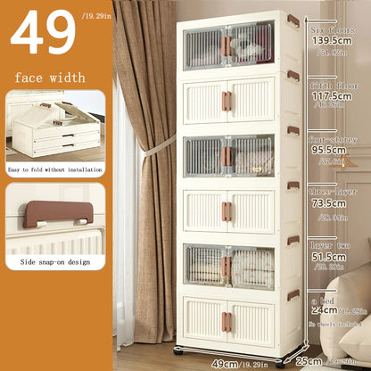 Locker Locker Locker Household Locker Clothes Installation Free Plastic Multi Layer Foldable Large Capacity Practical Cabinet