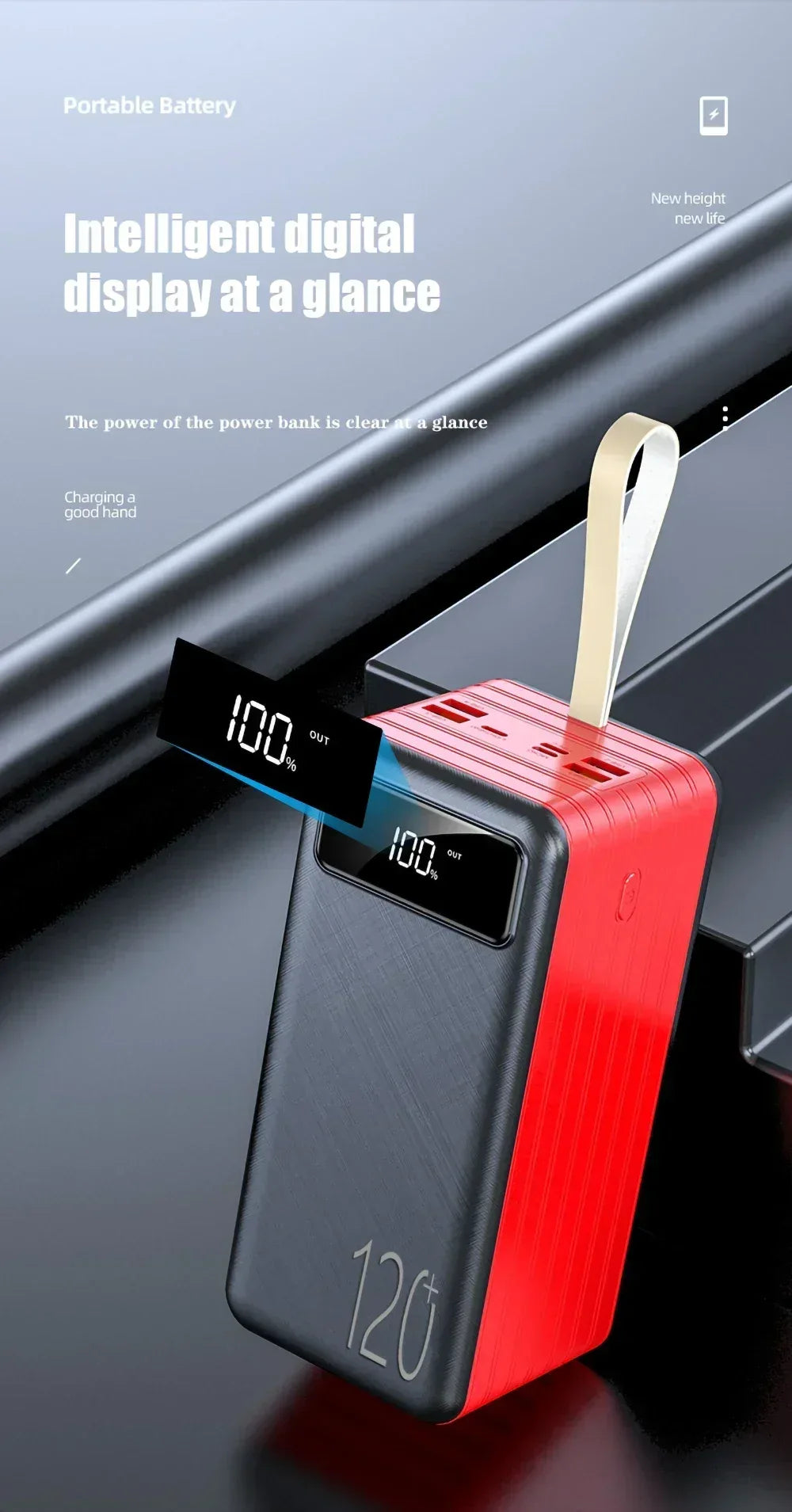KEPAH 20W 5V3A 120000mAh Power Bank Portable Fast Charging External Battery Charger 120Ah Powerbank For iPhone Xiaomi mi