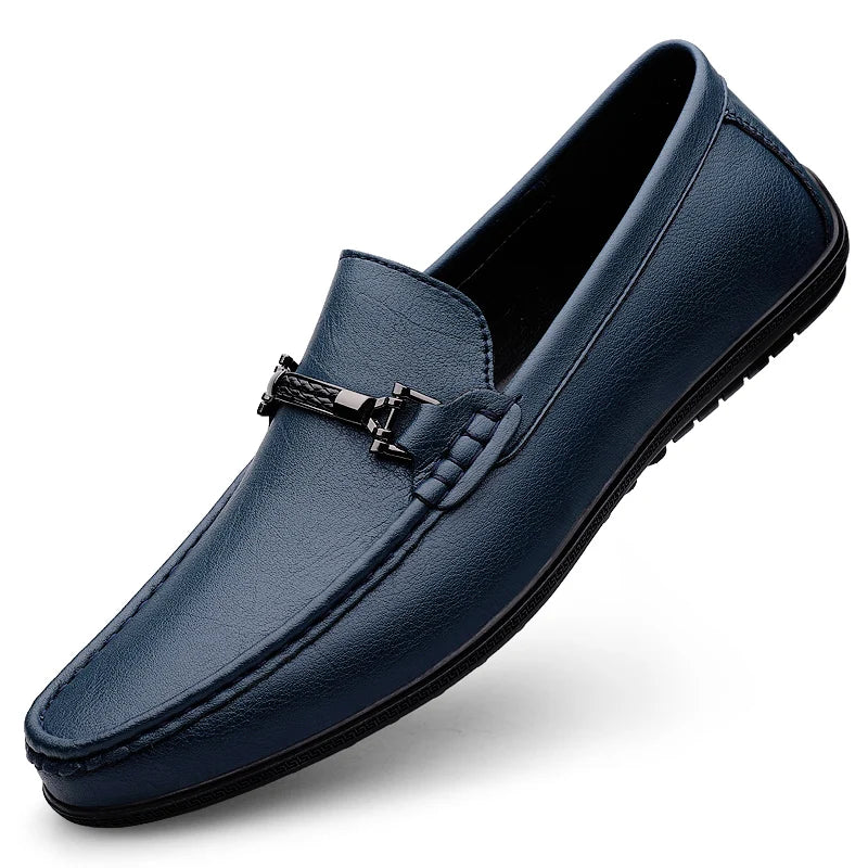 Men Loafers Slip on White Leather Shoes Casual Fashion Luxury Shoes Designer Italian Brand Loafer Moccasins Four Seasons