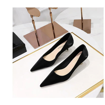 BIGTREE Shoes Women 4.5 Cm Heels Pointed Toe Woman Pumps Fashion Kitten Heels Large Size 34-43 Sexy Mid Heeled Female Shoes 2026
