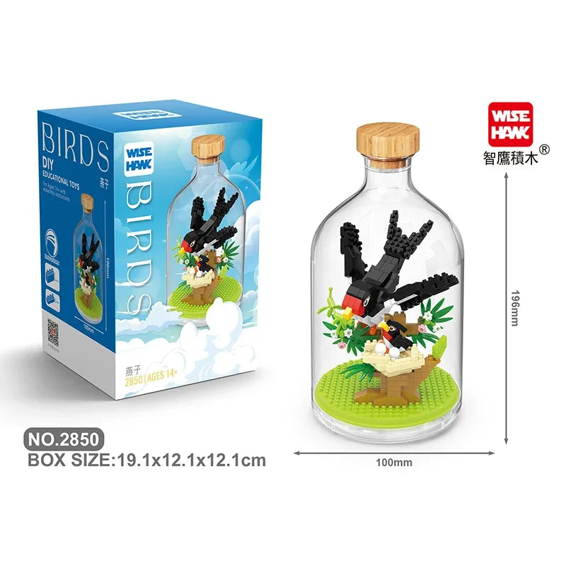 MOC Building Blocks Animal Model Bird Bald Eagle Parrot  DIY Assembly  Bricks Creative Games Collection Toys Xmas Gifts