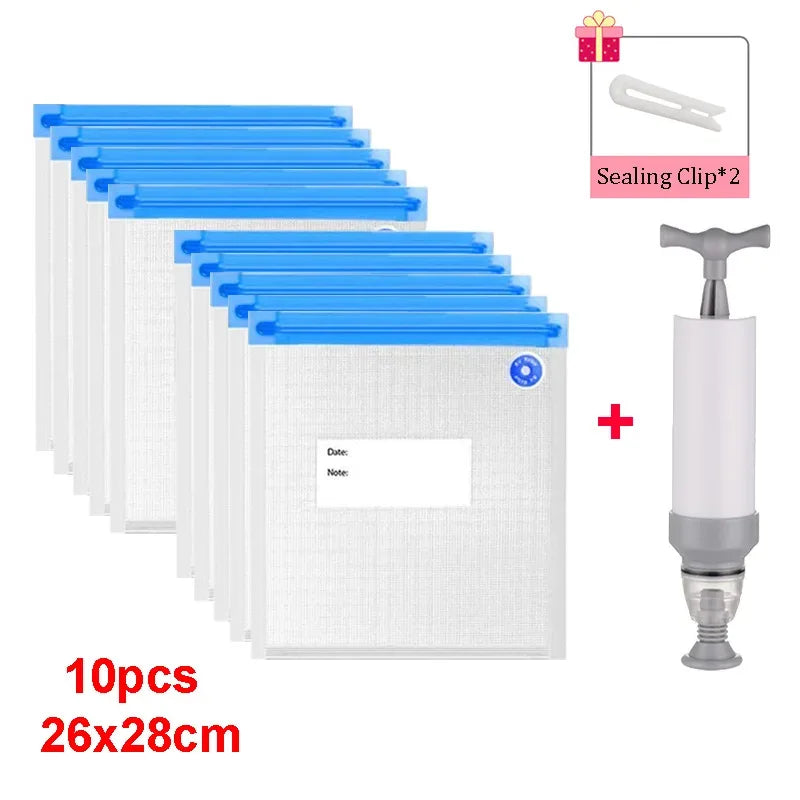Reusable Vacuum Storage Bags 3D Printer Filament Electric Vacuum Pump Air Valve Pump Sealing Vegetables Food Storage Zipper Bag