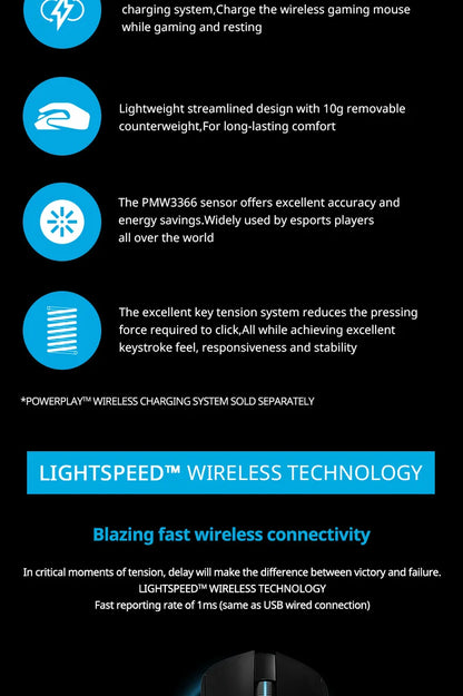 Logitech G703hero Esports Eat Chicken Macro RGB Backlit Computer Game Lol/cf Wireless Charging Mouse