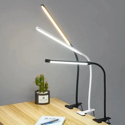 LED Adjustable Table Lamp USB 3 Colors Eye Protection Study Night Lamps Clip On Dimmable for Home Office  Reading Led Desk Lamps
