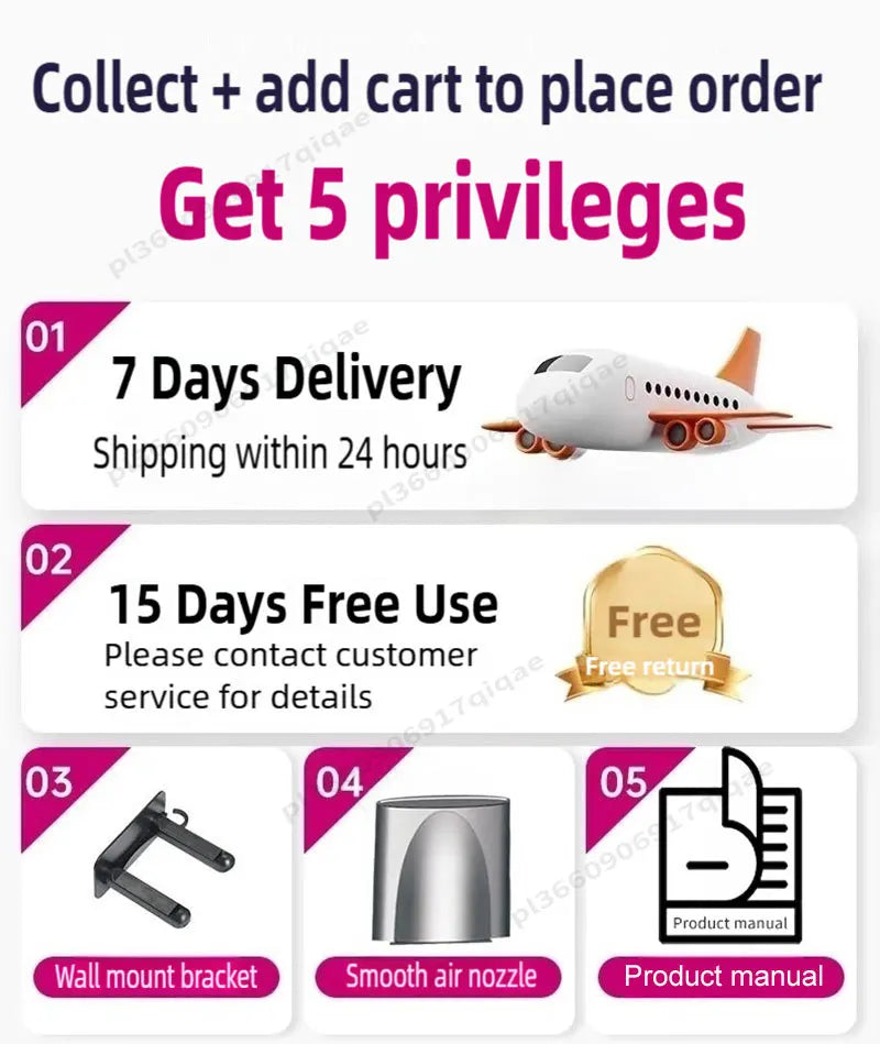 1600W Professinal Leafless Hair Dryer Negative Ion Hair Care Hairdryer Home Powerful Blow dryer Styling Toos Gift For Women