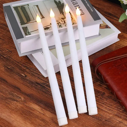 6/12Pcs LED Flameless Taper Candles Tapered Candle Battery Operated Warm White Flickering Flame Handheld Candlesticks Home Decor