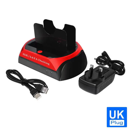 2.5 & 3.5 IDE/SATA Universal Hard Drive Dock - Dual-Disk, Dual-Use Serial & Parallel Ports for Maximum Mobility