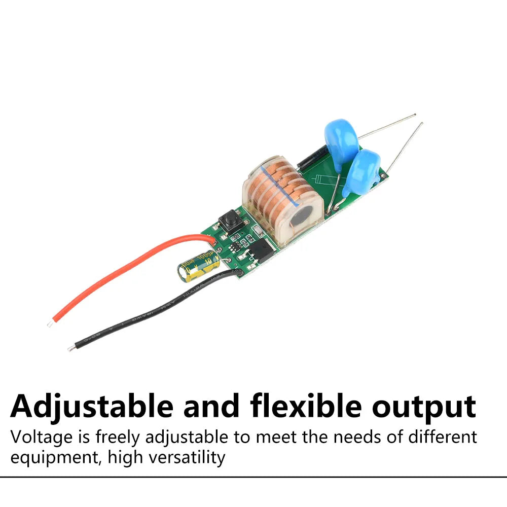 DC 3.3V-5V to DC 15-30KV Arc Igniter High Voltage Module No-load High Power High Voltage Booster Module Adjustable Voltage Coil