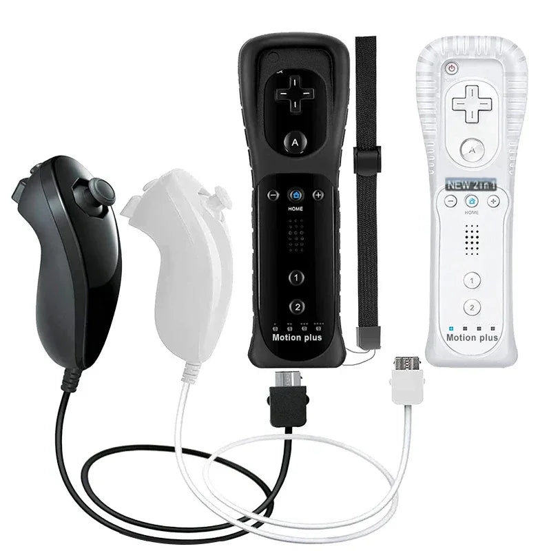 a Whole Set Remote Controller with Nunchuck Controller for  Wii Games Control for Wii Console Wireless Gamepad with Motion Plus