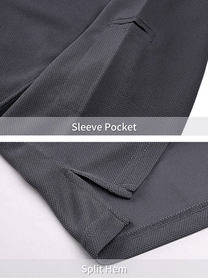 KEFITEVD Summer Golf T-shirts Men's Short Sleeve Quick Drying Polo Shirt Lightweight Outdoor Hiking Camping T-shirts Tee Tops