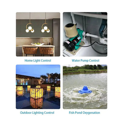 433MHz AC 220V 380V RF Remote Control Switch 30A Relay 2 Buttons Long Range Remote for Water Pump Home Outdoor Light Control
