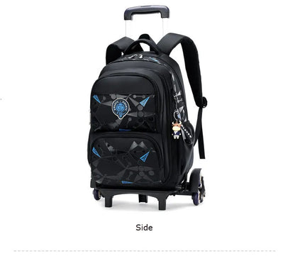 High-capacity on 2/6 Wheels Waterproof Luggage Rolling Bag Student Shoulder Backpack  Detachable Children Rolling School Bags