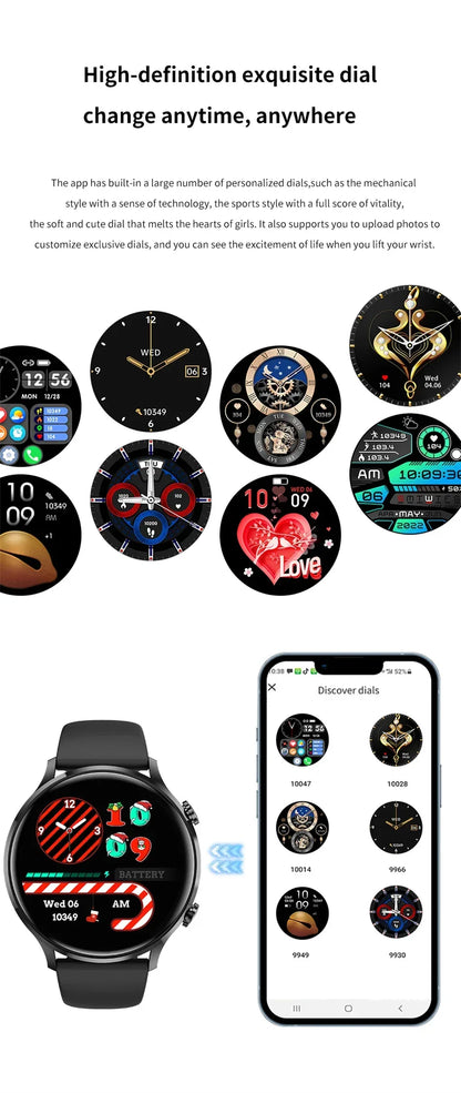 2025 New Smartwatch Women 1.39 inch AMOLED HD Screen Always On Display Custom dial Call IP68 Sport Smart Watch For women men