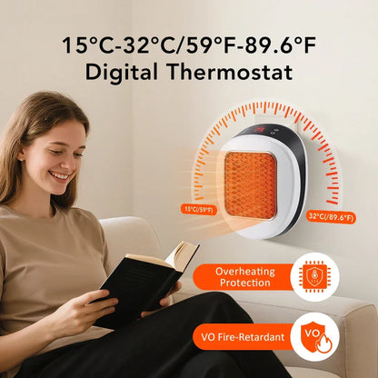 Plug In Heater Mini Electric Heater Warmer Wall Mounted Heater Fan for Home Office Dorm Room Radiator Remote Warmer Machine