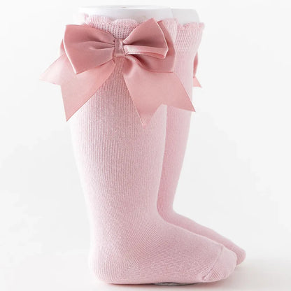 Winter Autumn Kids Knee High Socks Baby Girls Cotton Socks Big Bow Soft Toddlers Princess Children Long Socken For 0-5Years