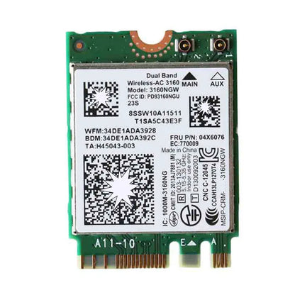 Dual Band Wireless-AC 3160 AC3160 802.11ac+BT 4.0 WiFi Card For  Yoga 3 500 E50 B51 B70 G40 G70 Z70 Series FRU 04X6076