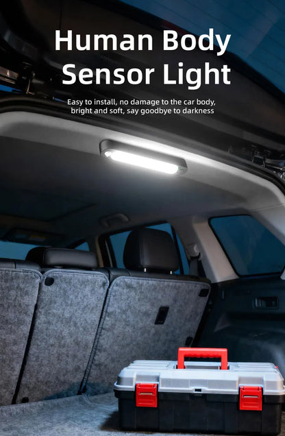 SEAMETAL Car Trunk Sensor Light USB Rechargeable Automatic Induction Light Bar Magnetic Sensing Lamp for Car Floor Trunk Hood