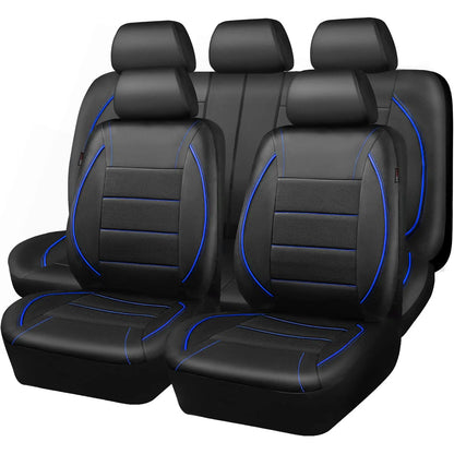 Universal Leather Car Seat Covers Simple Style Breathable 5 Seat Car Seat Cover by PDG ibma