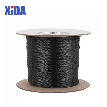 PET Black Cable Sleeve 6/8/10/14/20/30mm Insulated Braided Sleeving Data Line Protection Wire Cable Flame-Retardant Nylon Tube