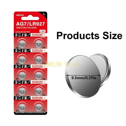 10Pcs AG7 Button Batteries LR57 LR927 395 SR927W SR57 SR927 V399 D399 GP399 SR92 best sale