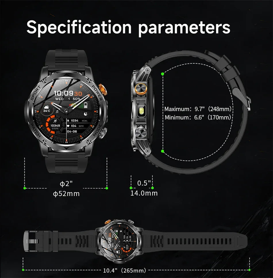 LIGE AMOLED Smart Watch Men with Flashlight Sports IP68 Waterproof Fitness Tracker Bluetooth Call Smartwatch Man for Android iOS