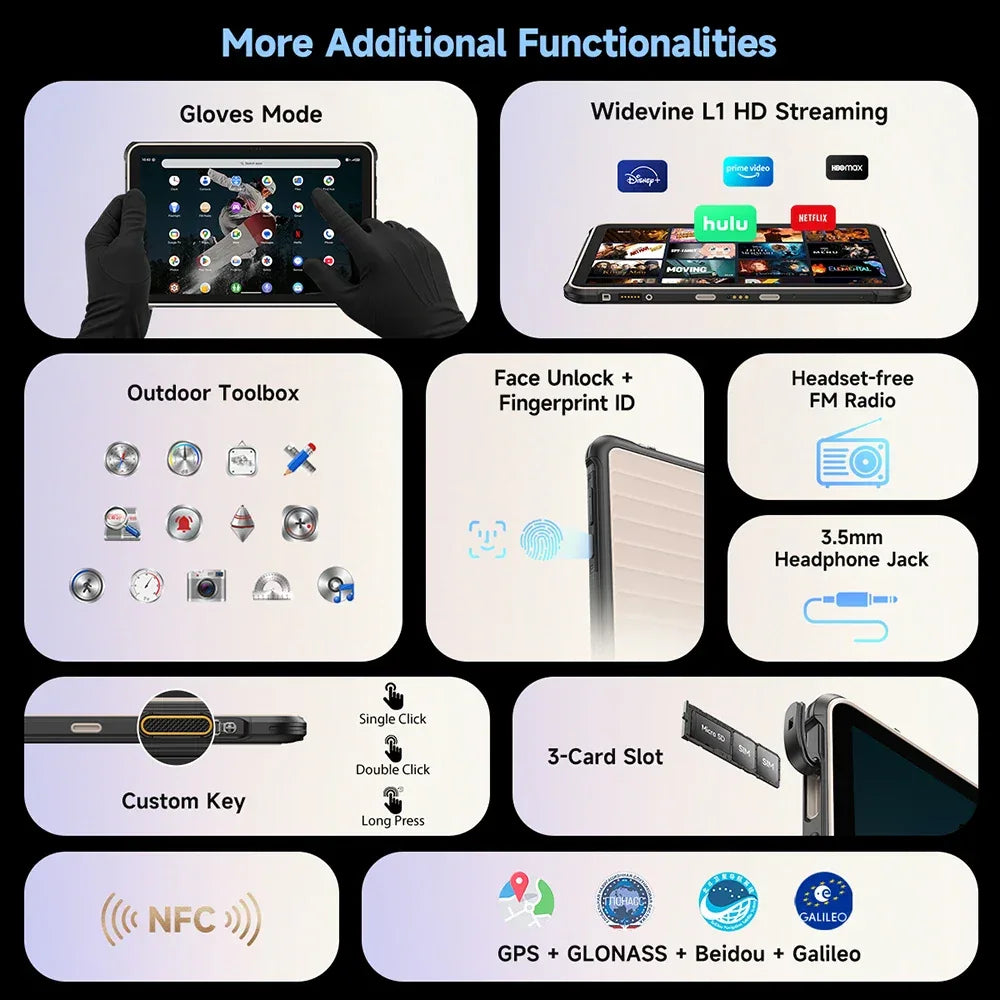 [Built-in eSIM] Ulefone RugKing Pad 2 Pro Rugged Tablet 10200mAh 10.1"Up to 16GB RAM,256GB ROM Android 16 48MP 10.1"  4G Global