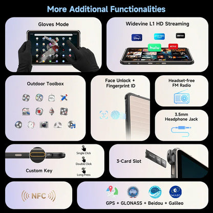[Built-in eSIM] Ulefone RugKing Pad 2 Pro Rugged Tablet 10200mAh 10.1"Up to 16GB RAM,256GB ROM Android 16 48MP 10.1"  4G Global