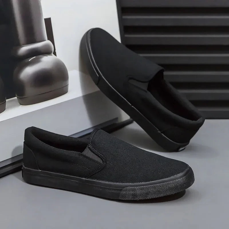 Hand-Painted Canvas Shoes Elastic Unisex Spring 2025 Style Korean Version Flat Heel Breathable Cotton Lined All-Season Footwear