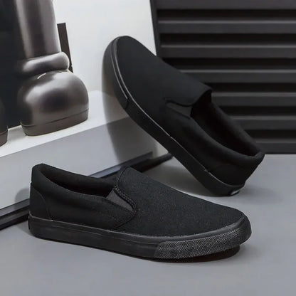 Hand-Painted Canvas Shoes Elastic Unisex Spring 2025 Style Korean Version Flat Heel Breathable Cotton Lined All-Season Footwear