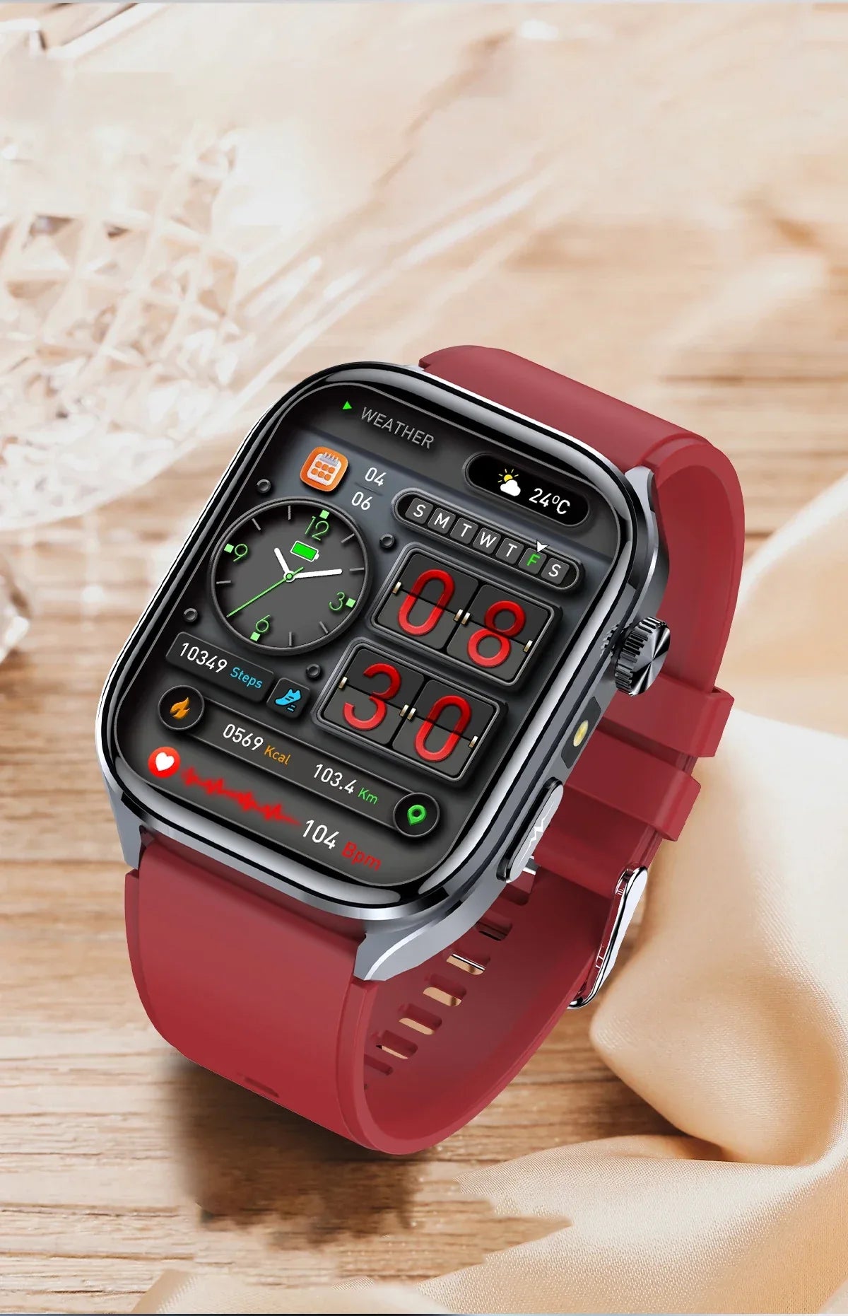 New Uric Acid Blood Lipids AI-GPT ECG Smartwatch Micro Physical Examination Body Analysis Men BT Call LED Flashlight Smartwatch