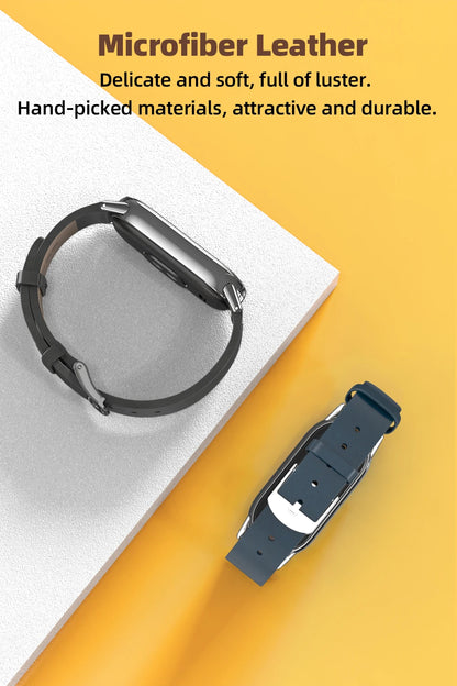 Strap for Xiaomi Mi Band 10 9 8 Bracelet Fashion Leather Replacement Wristband Miband 8 NFC Correa Mi Smart Band 8 9 Wrist Strap