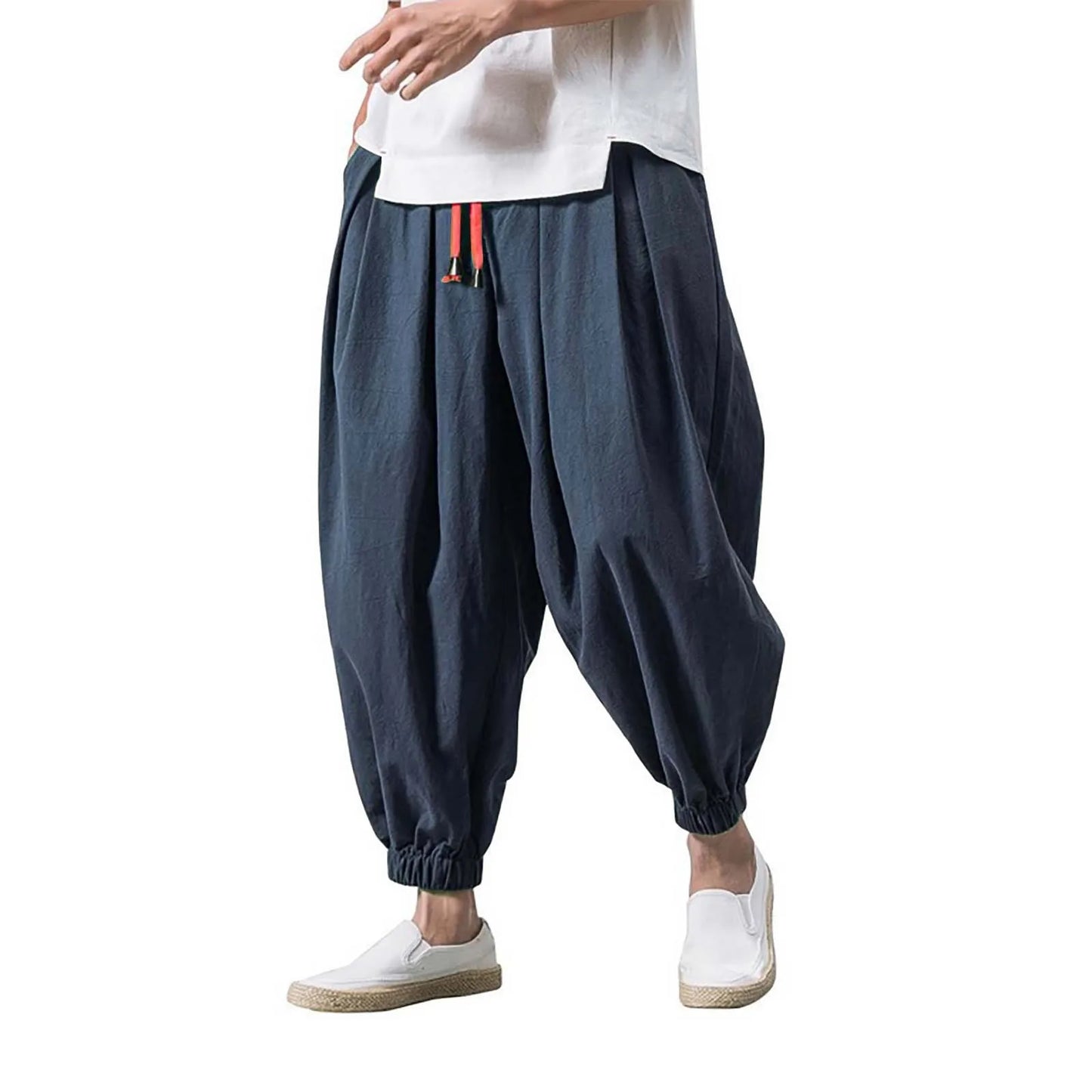 Fashion Harem Pants Men Hiphop Baggy Wide Leg Pants Streetwear Oversized Casual Sweatpants Harajuku Japanese Trousers Male 2025