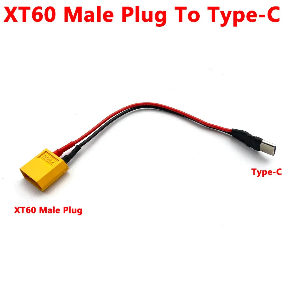 XT60 Male Plug To Type-C With 12cm 20awg Silicone Wire Connector Power Adapter Cable for ISDT PD60 RC Quadcopter