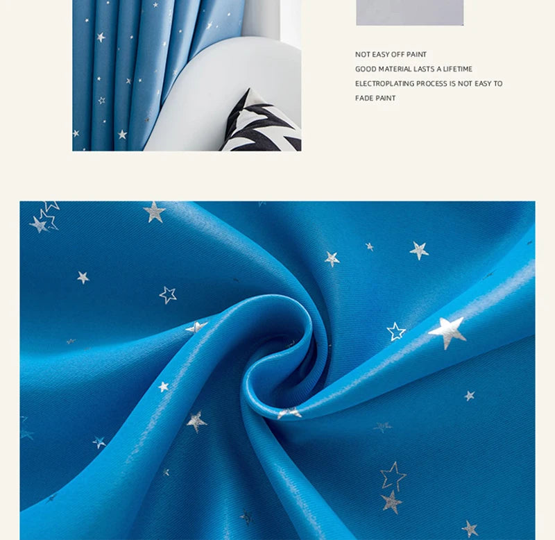 Home Children's Room Blackout Curtain Bedroom Soundproof Drapes Large Area Balcony Bay Window Curtains Modern Living Room Drape