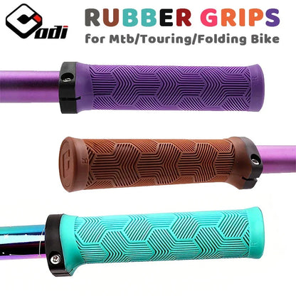 ODI Rubber Bicycle Grips 22mm Set Ergonomic MTB Handlebar Grips for Dirt Pit BMX And Mountain Bike in Purple Brown Pink Black