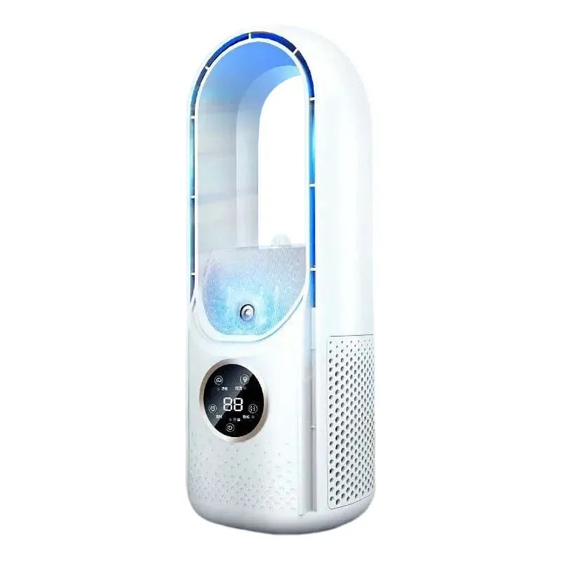 Bladeless Fan Air Cooler Portable Led Display Desktop Fanless Bladeless Cooler Cooling Six Gear Adjustable Fan Office Bedroom