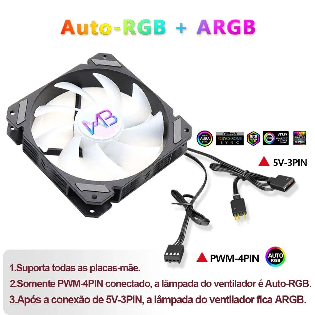 Wovibo 4 Tubo De Calor Cpu  Cooler Fan Ventilador Pwm 4Pin Argb Rgb Intel 115x1200 1700 2011 X79 X99 Amd Am4 Am5 Radiador
